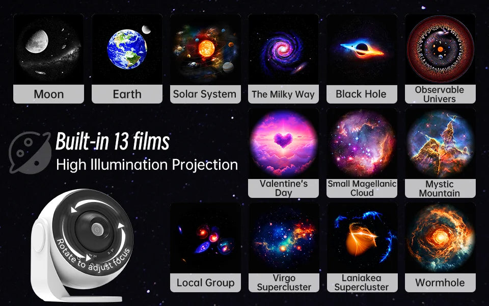 Galaxy Projector Light Star Projector Night Lamp