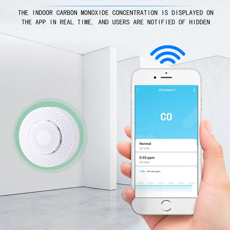Smart Carbon Monoxide Detector WiFi Gas Alarm