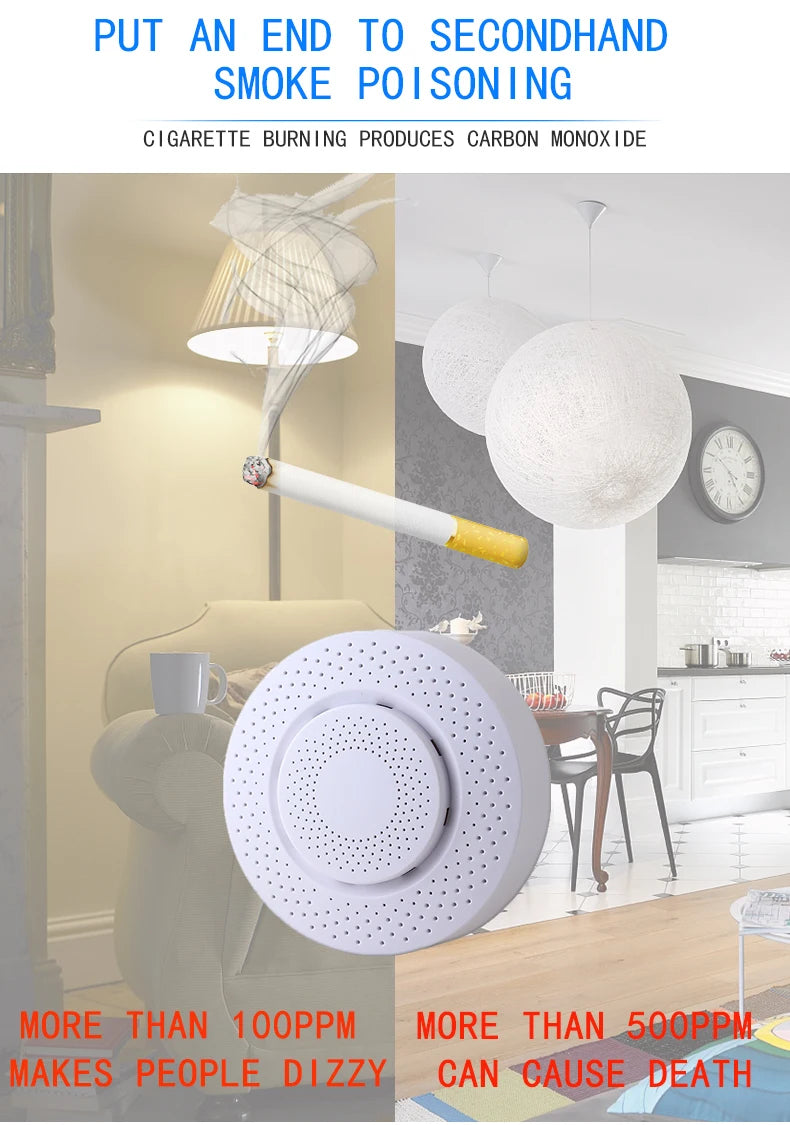 Smart Carbon Monoxide Detector WiFi Gas Alarm