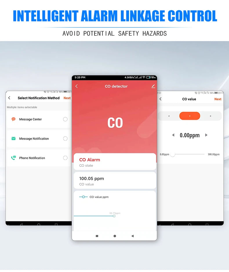 Smart Carbon Monoxide Detector WiFi Gas Alarm