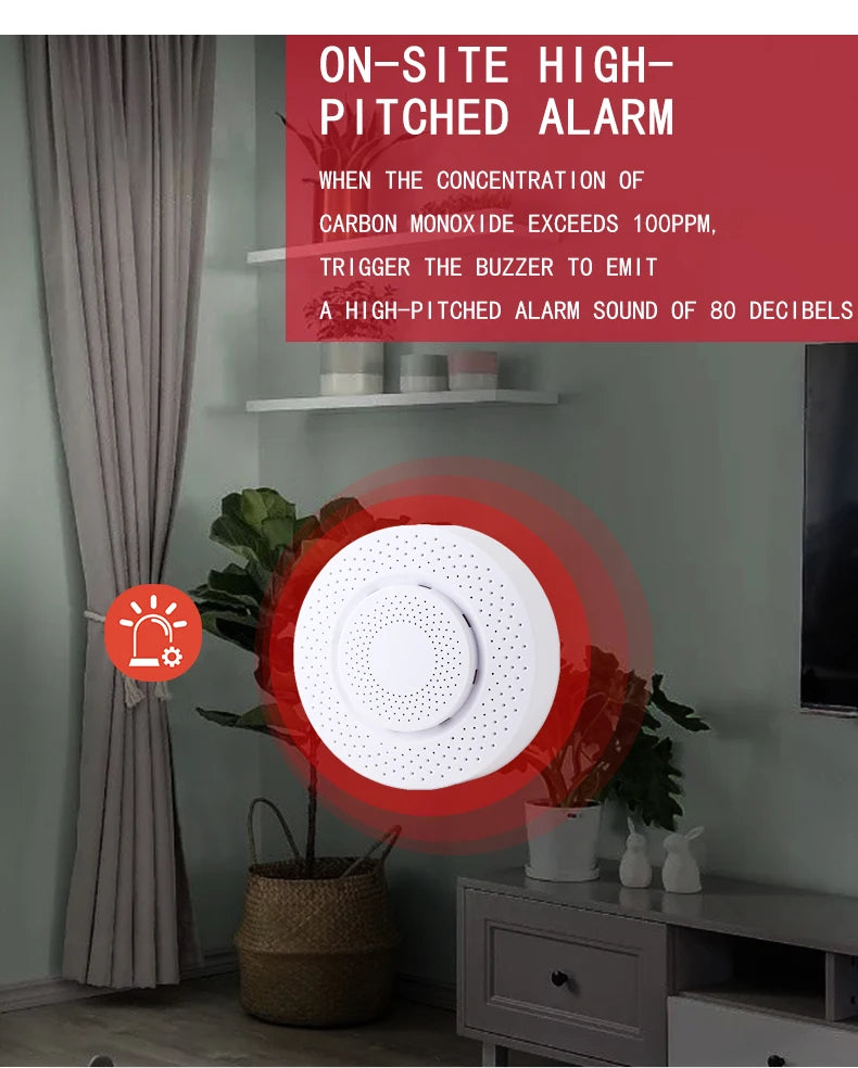 Smart Carbon Monoxide Detector WiFi Gas Alarm