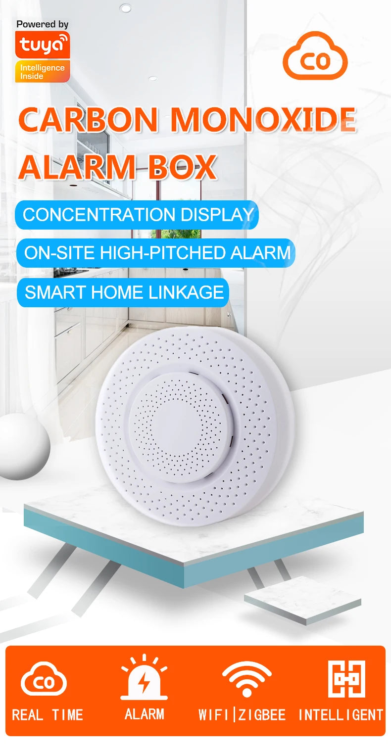 Smart Carbon Monoxide Detector WiFi Gas Alarm