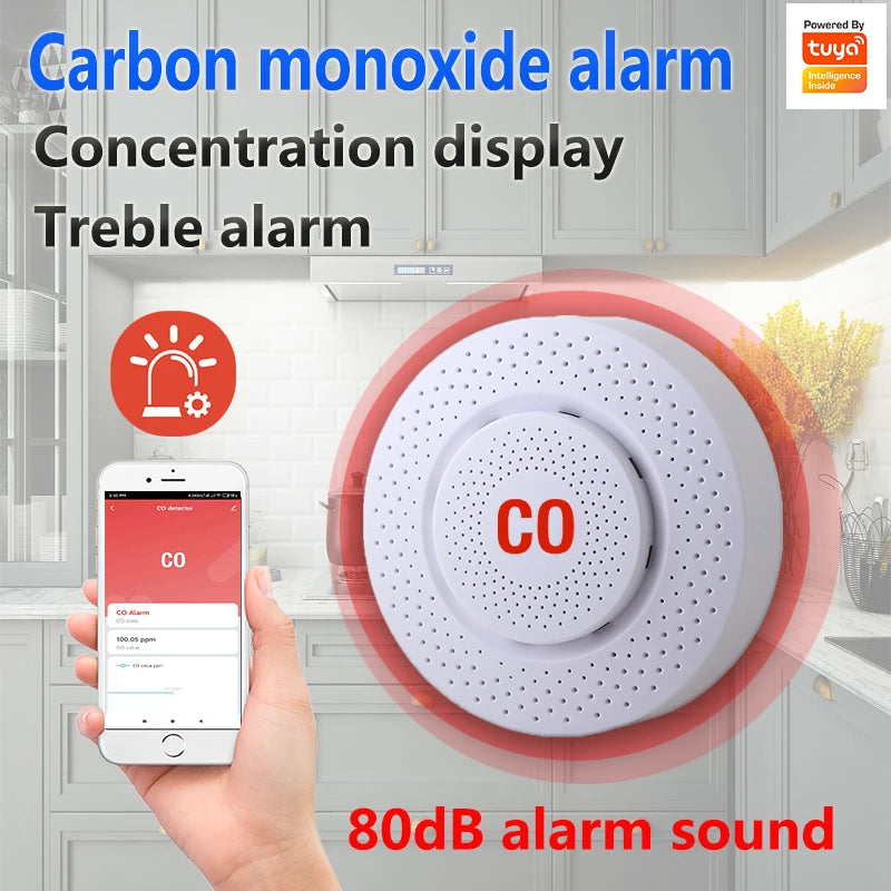 Smart Carbon Monoxide Detector WiFi Gas Alarm