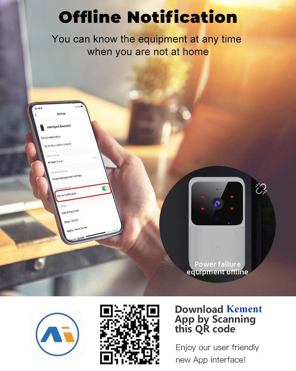 Smart Video Doorbell WiFi Camera Two Way Intercom