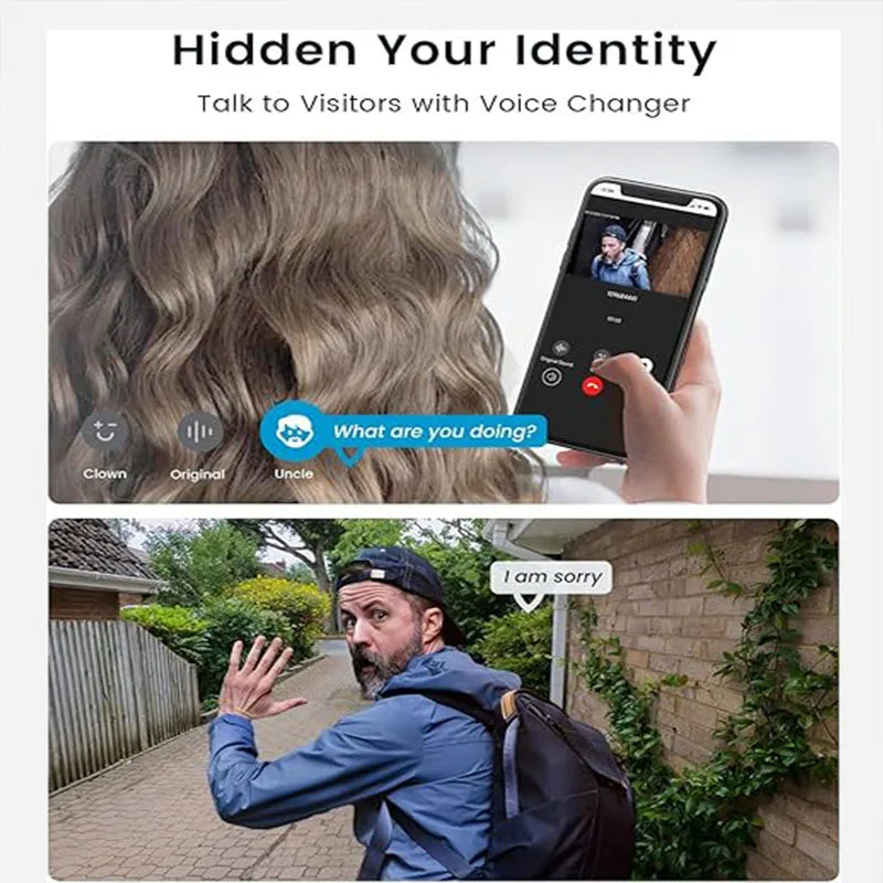 Smart Video Doorbell 2K WiFi Camera With Chime