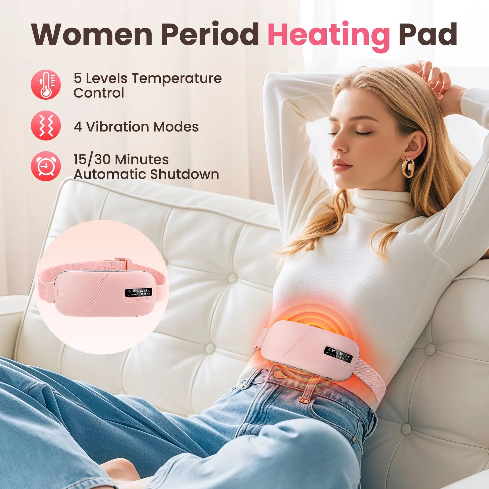 Menstrual Heating Pad Rechargeable Heat Relief Belt