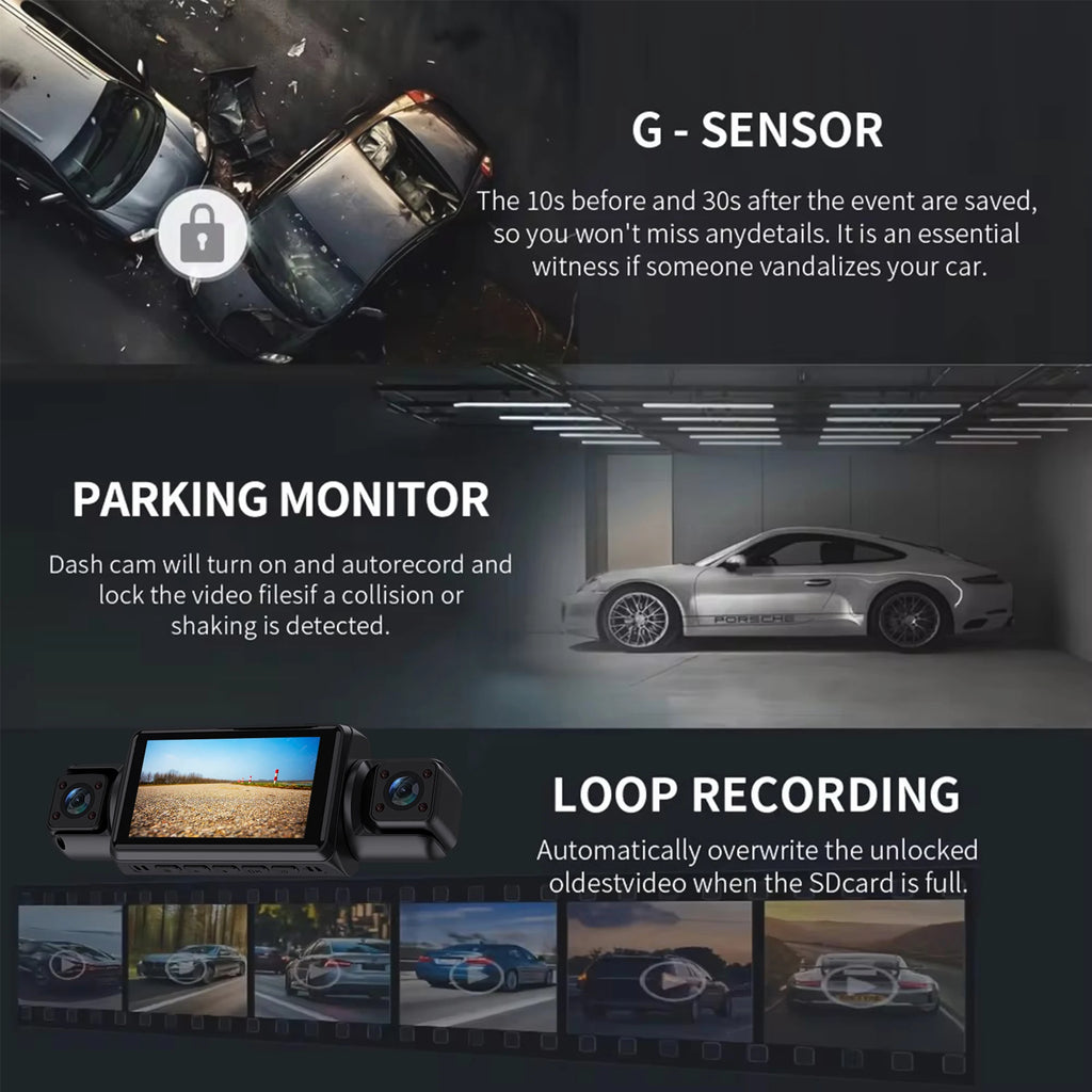 4 Channel Dash Cam WiFi FHD 1080P Car DVR Recorder