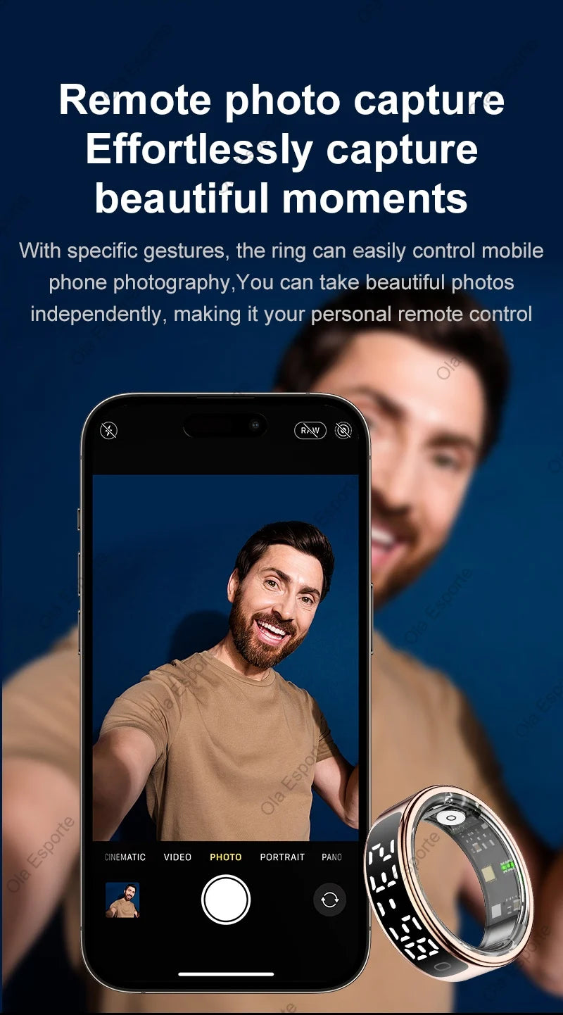 Smart Ring with Display Screen Health Tracker