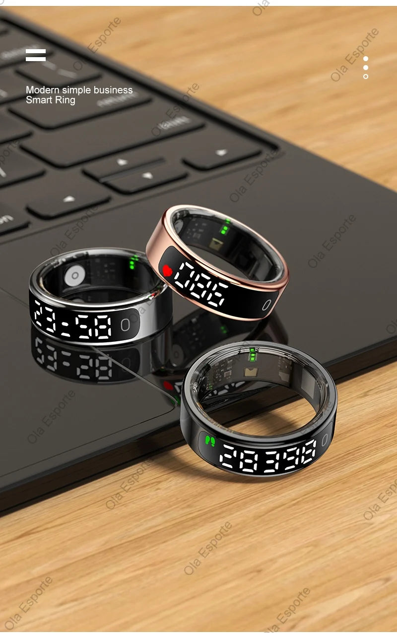 Smart Ring with Display Screen Health Tracker