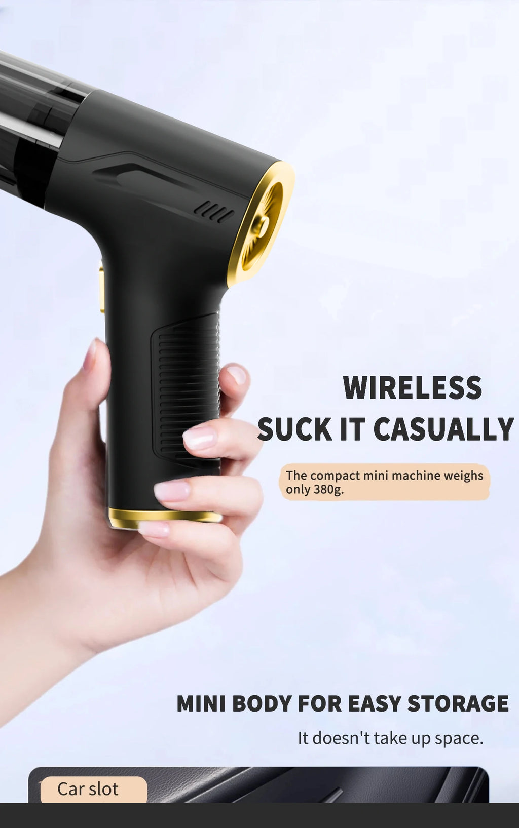 Car Vacuum Cleaner 98000Pa Powerful Wireless