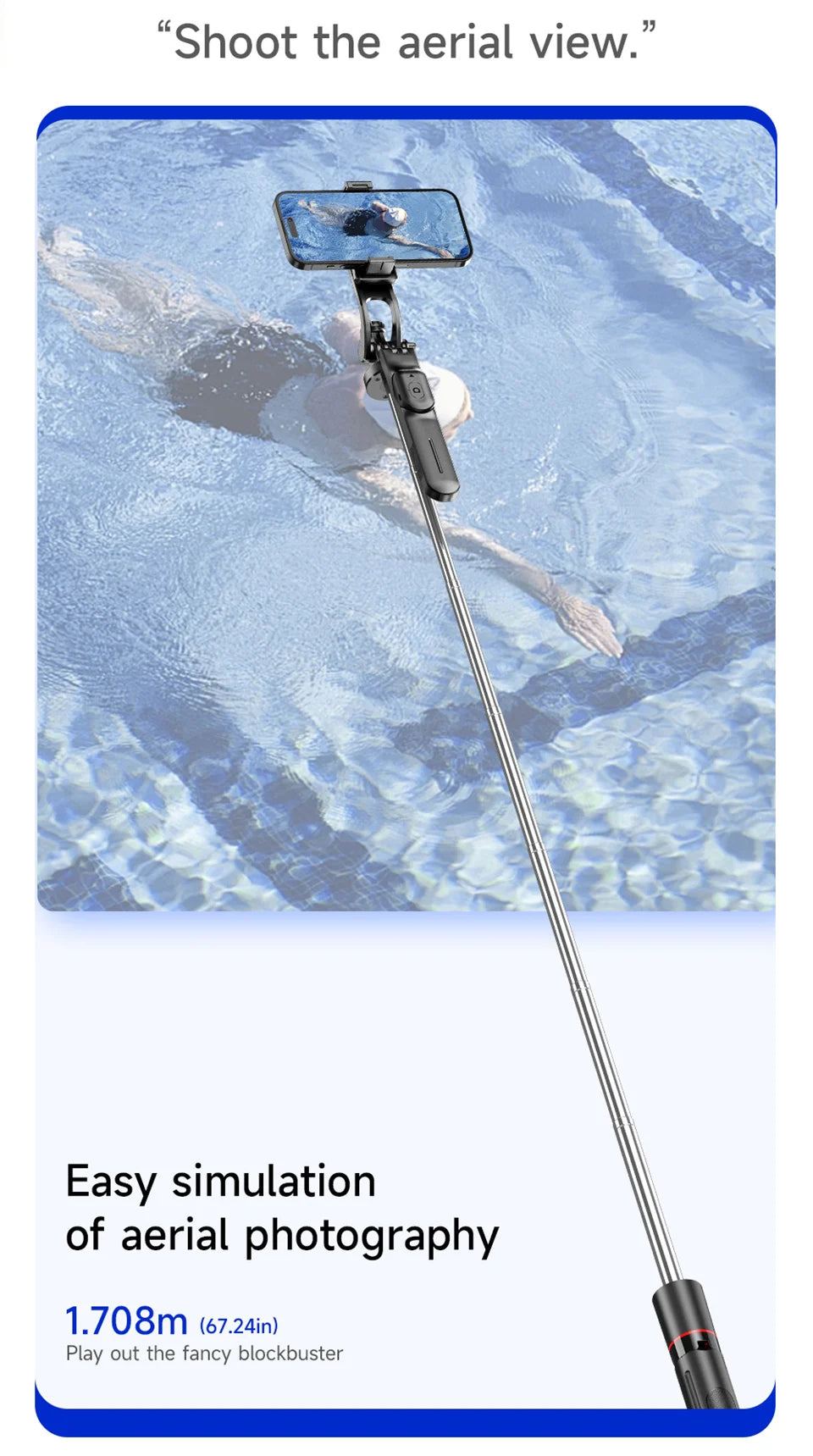 Selfie Stick Tripod 1.7M Bluetooth Remote Fill Light