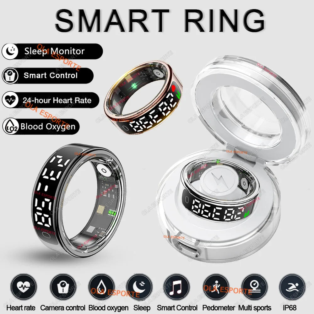 Smart Ring with Display Screen Health Tracker