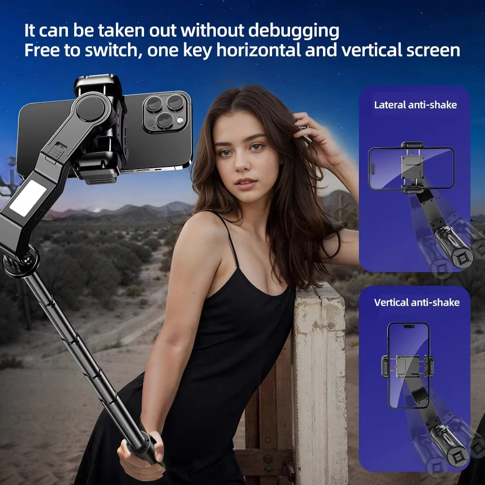 Phone Gimbal Stabilizer Selfie Stick Tripod Remote