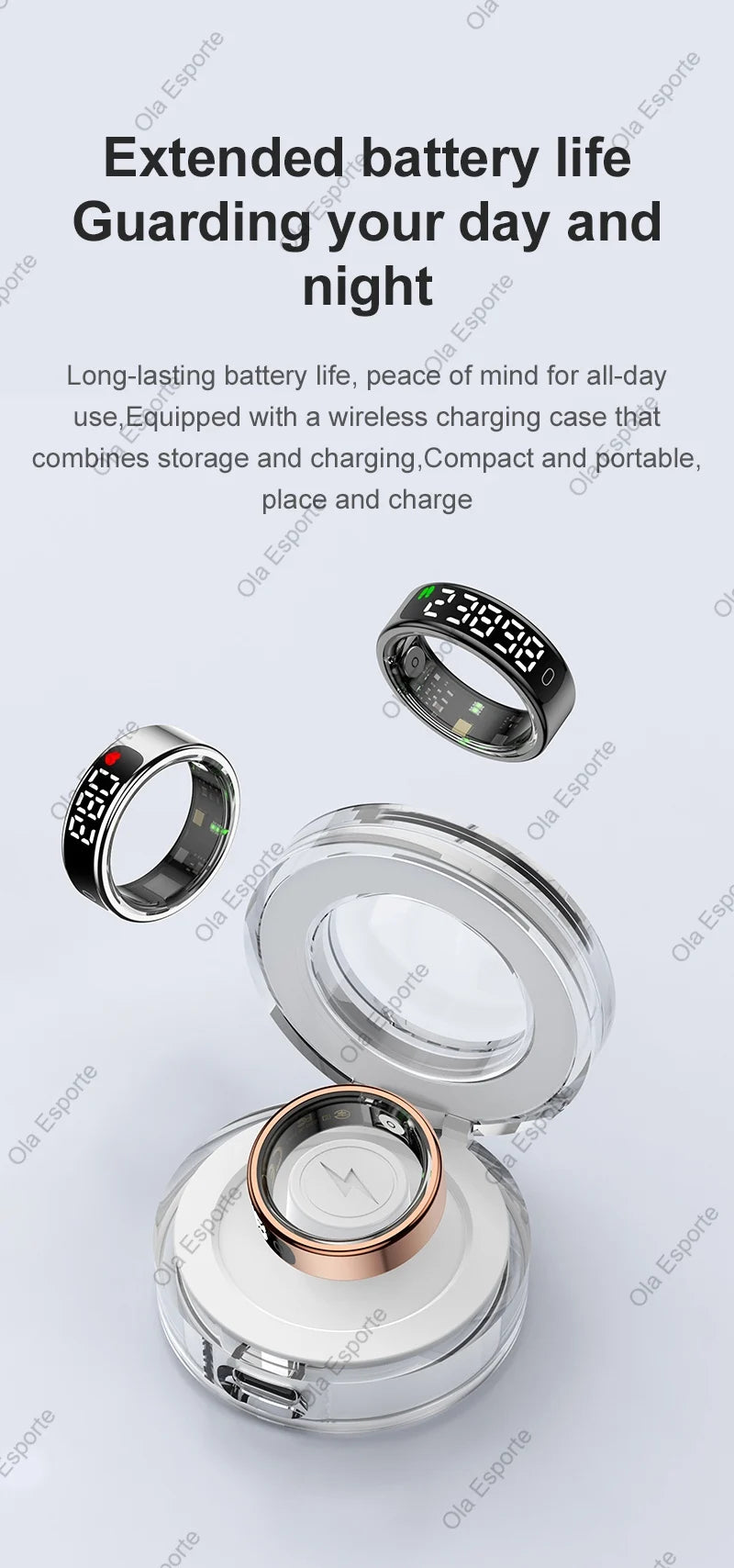 Smart Ring with Display Screen Health Tracker