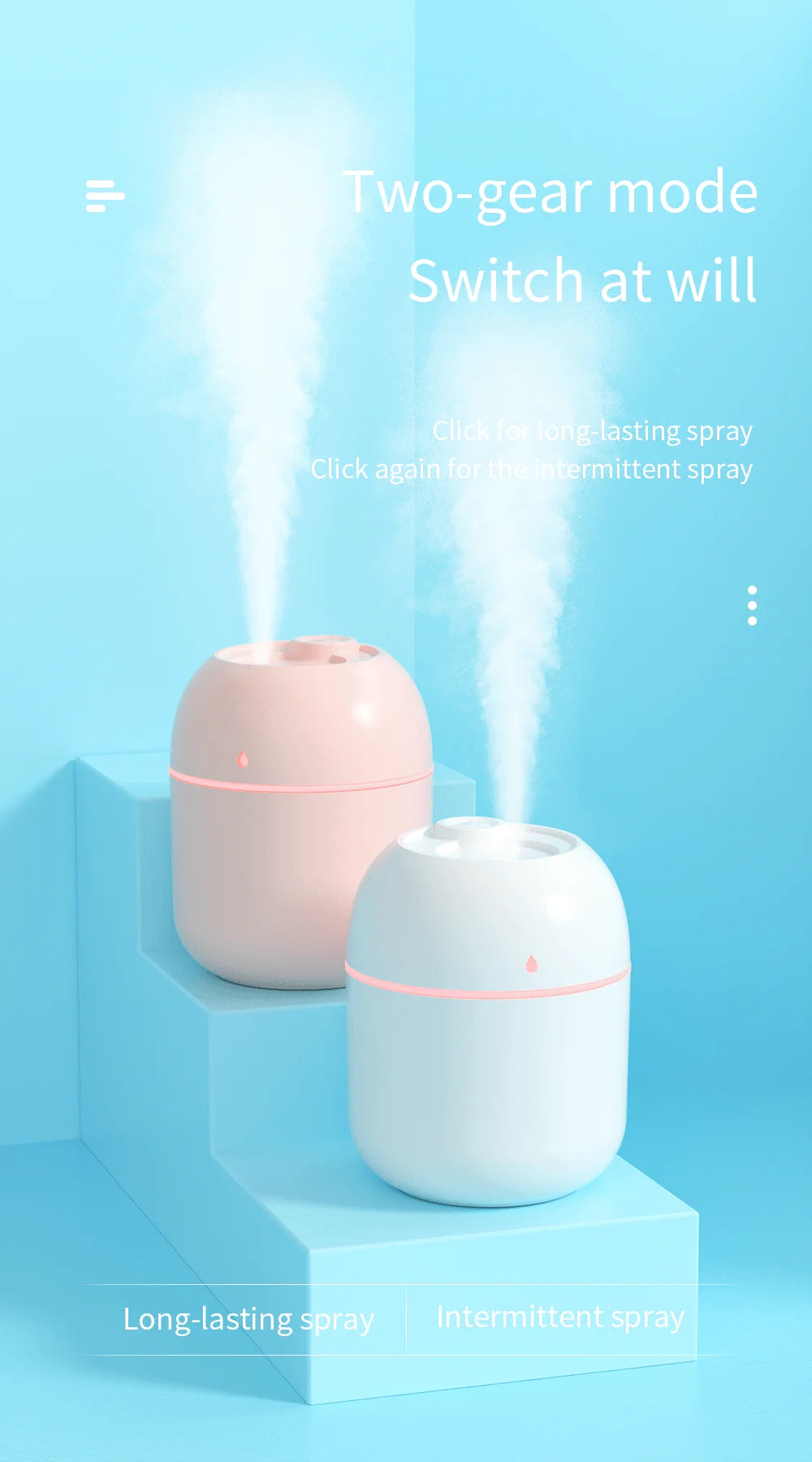 Mini Air Humidifier USB Aroma Diffuser LED Lamp