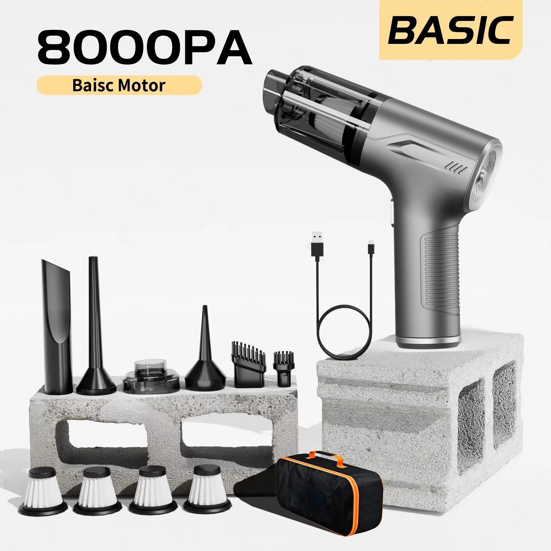 Car Vacuum Cleaner 98000Pa Powerful Wireless
