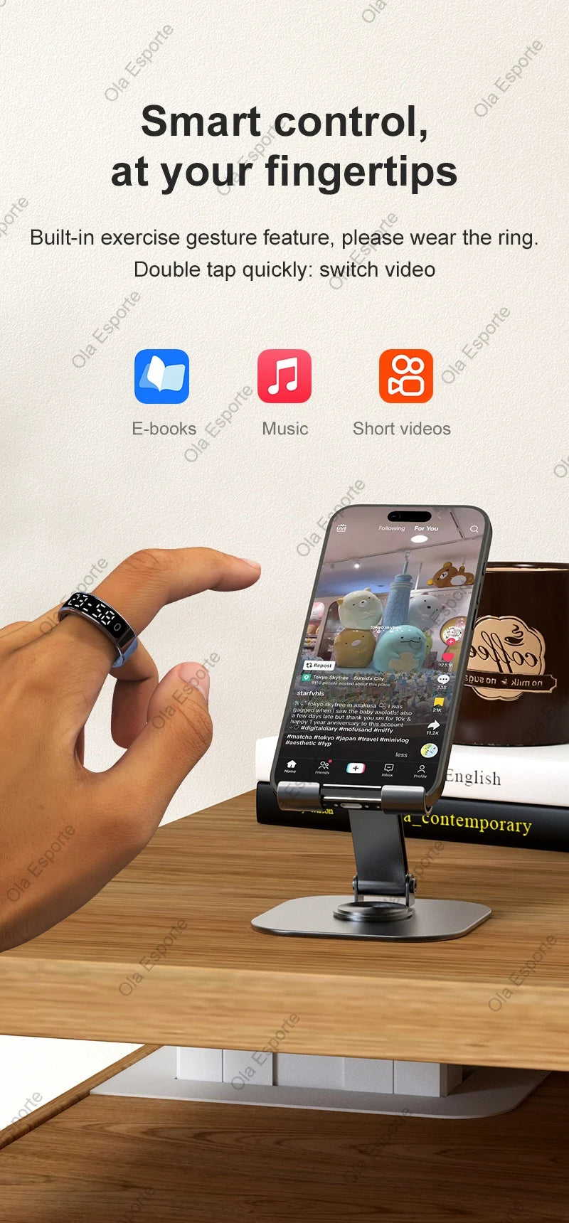 Smart Ring with Display Screen Health Tracker