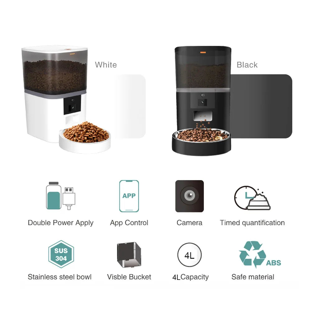 Smart Pet Feeder 4L Camera Automatic Food Dispenser