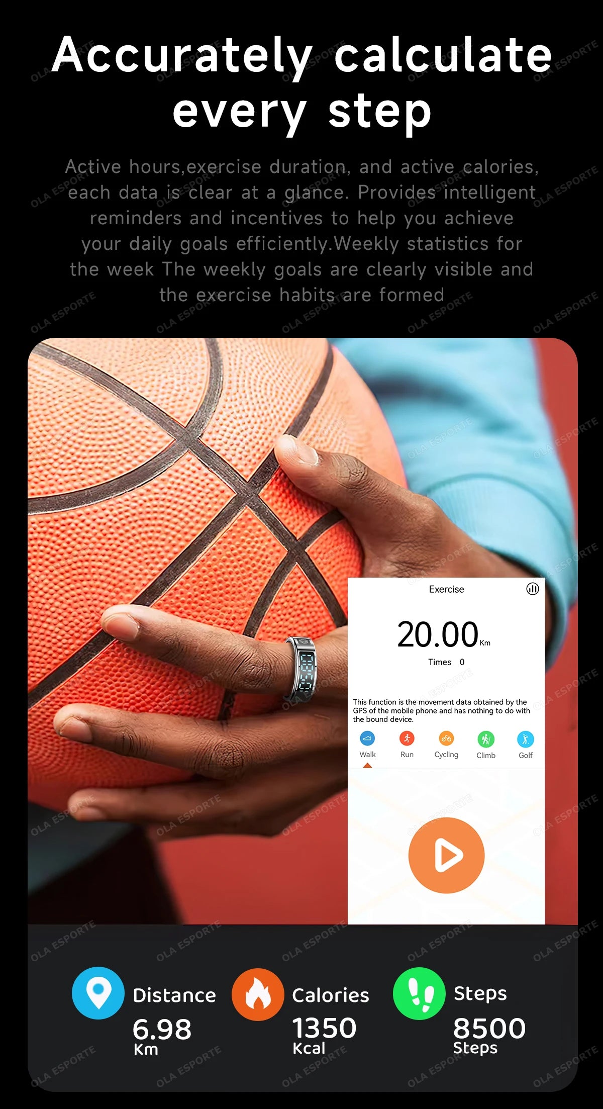 Smart Ring With Display Screen Health Tracker
