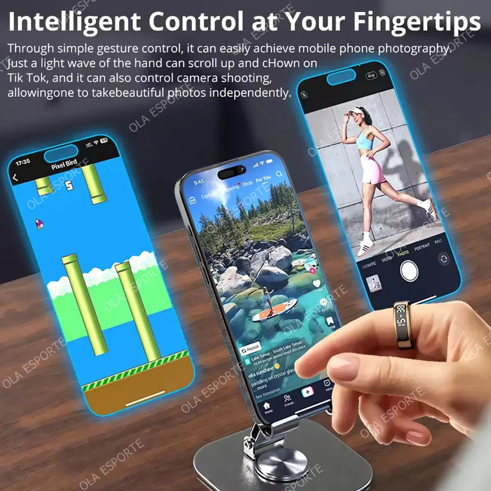 Smart Ring with Display Screen Health Tracker