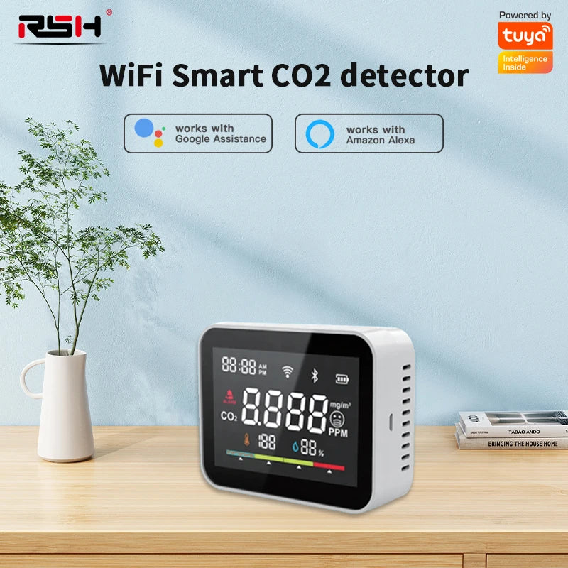 Smart CO2 Detector Tuya WiFi Air Quality Monitor