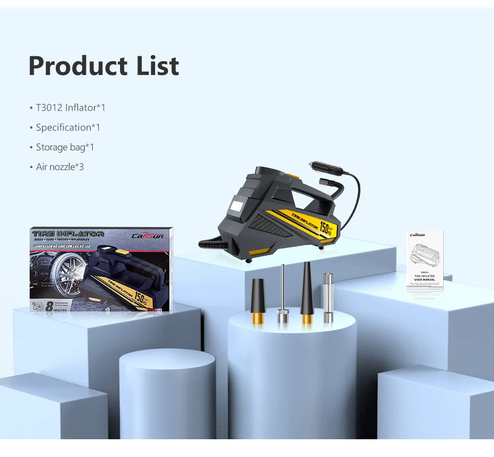 Car Air Pump 12V 150PSI Electric Tire Inflator