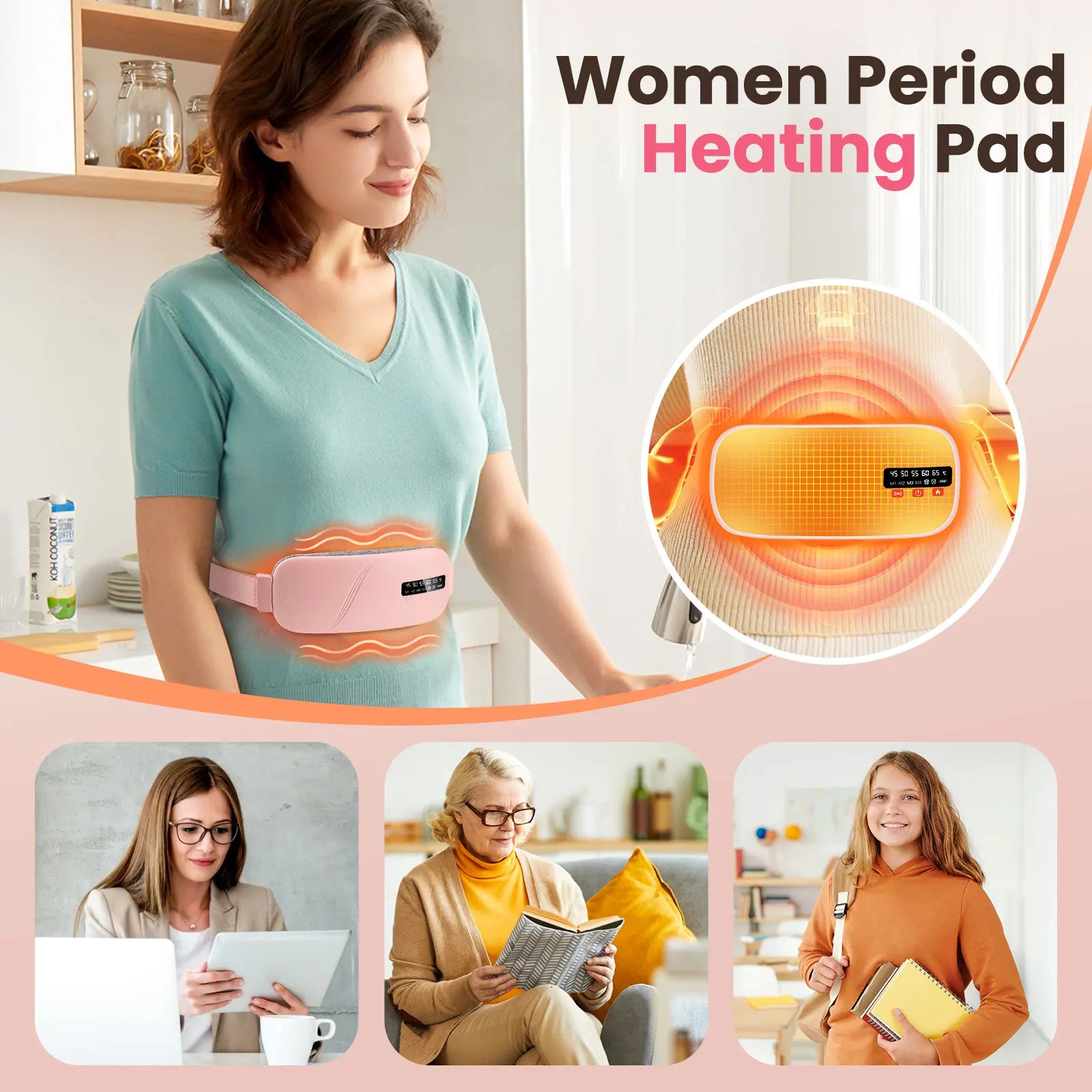 Menstrual Heating Pad Rechargeable Heat Relief Belt
