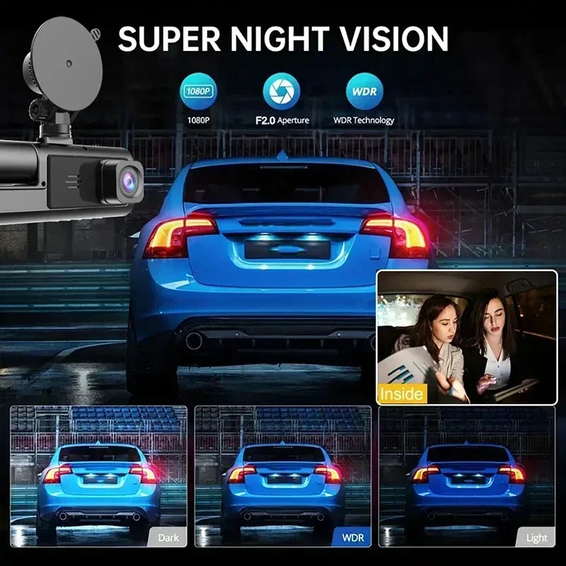 WiFi Dash Cam 1080P Triple Lens Car DVR Recorder
