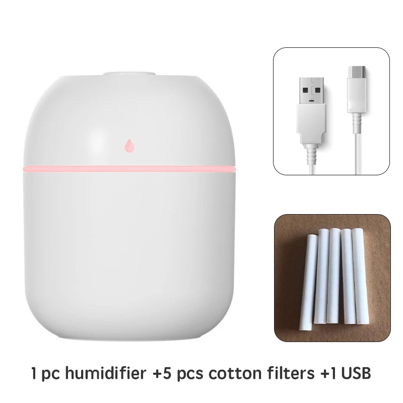 Mini Air Humidifier USB Aroma Diffuser LED Lamp
