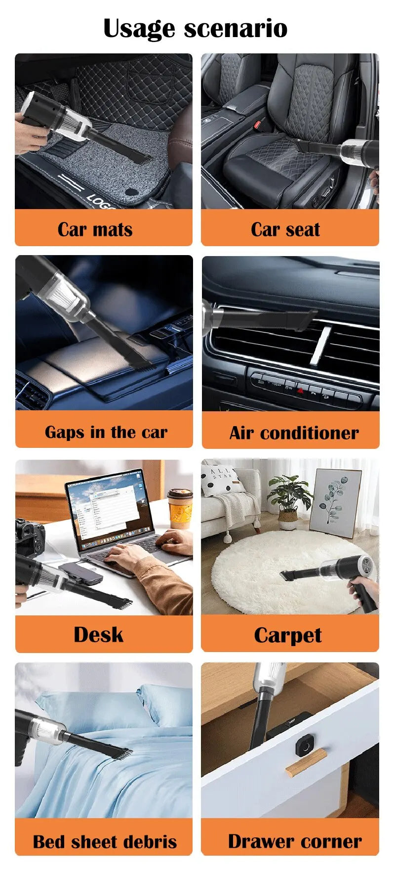 Wireless Car Vacuum Cleaner Mini Wet Dry Vacuum