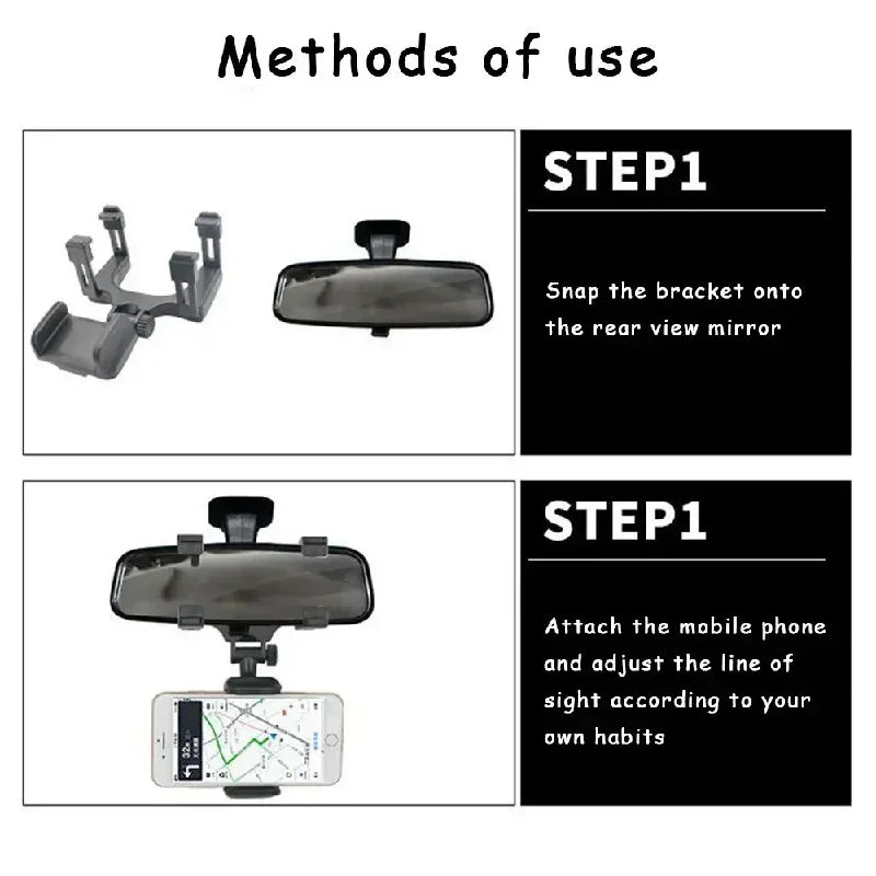 Car Phone Holder Rearview Mirror GPS Mount Stand