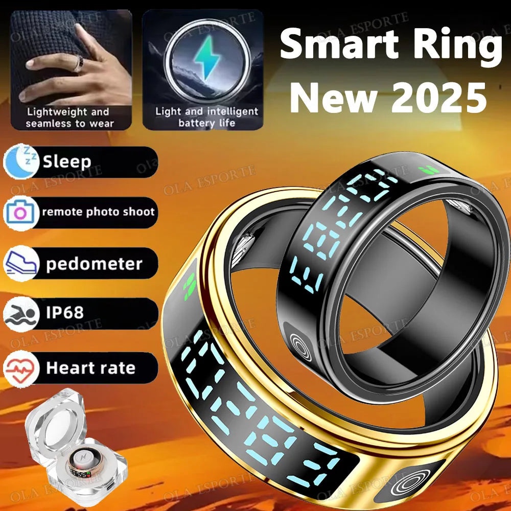 Smart Ring With Display Screen Health Tracker