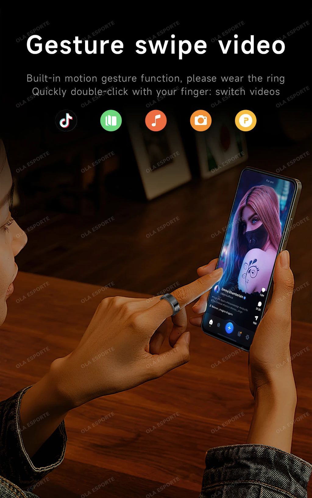 Smart Ring With Display Screen Health Tracker