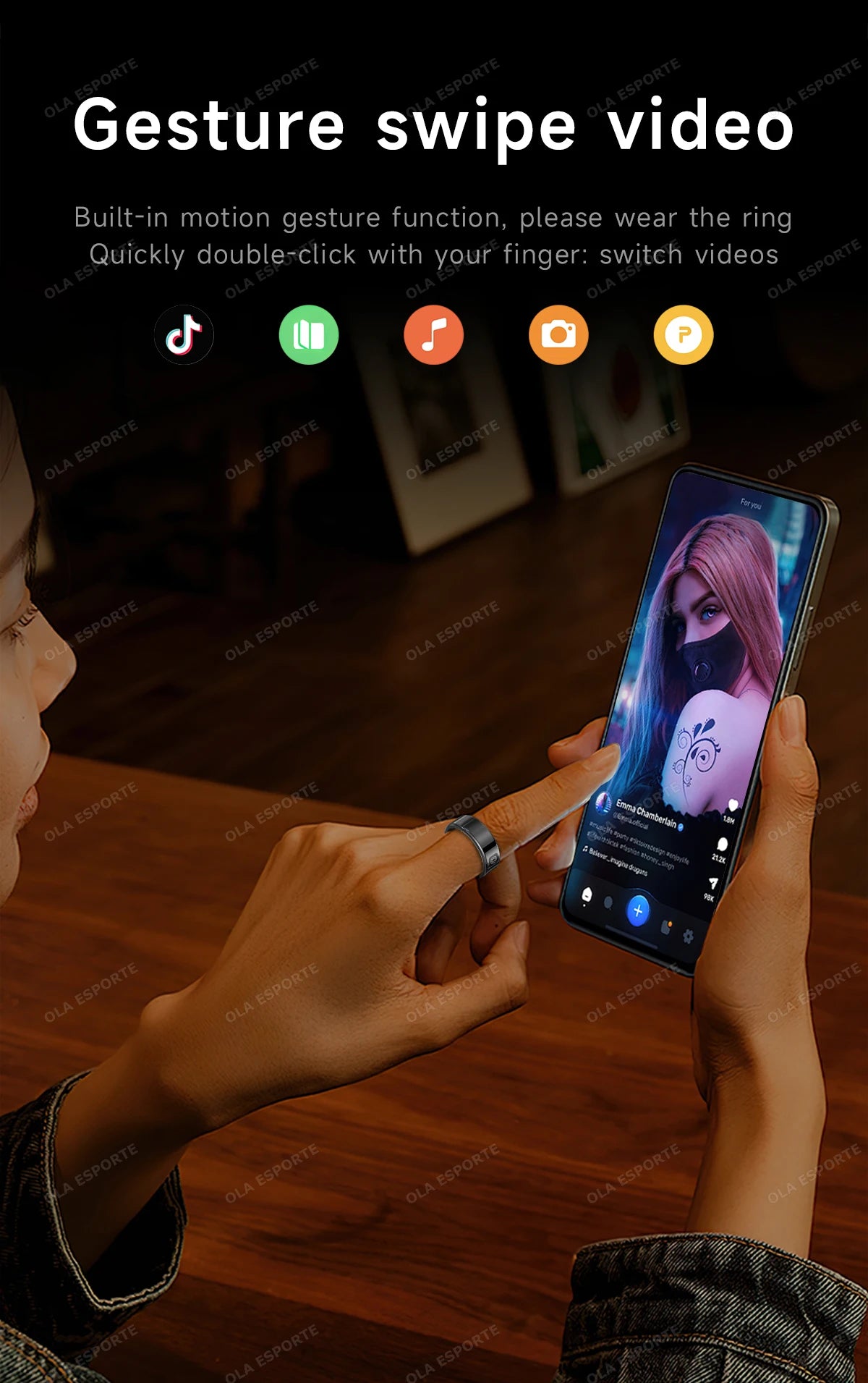 Smart Ring With Display Screen Health Tracker