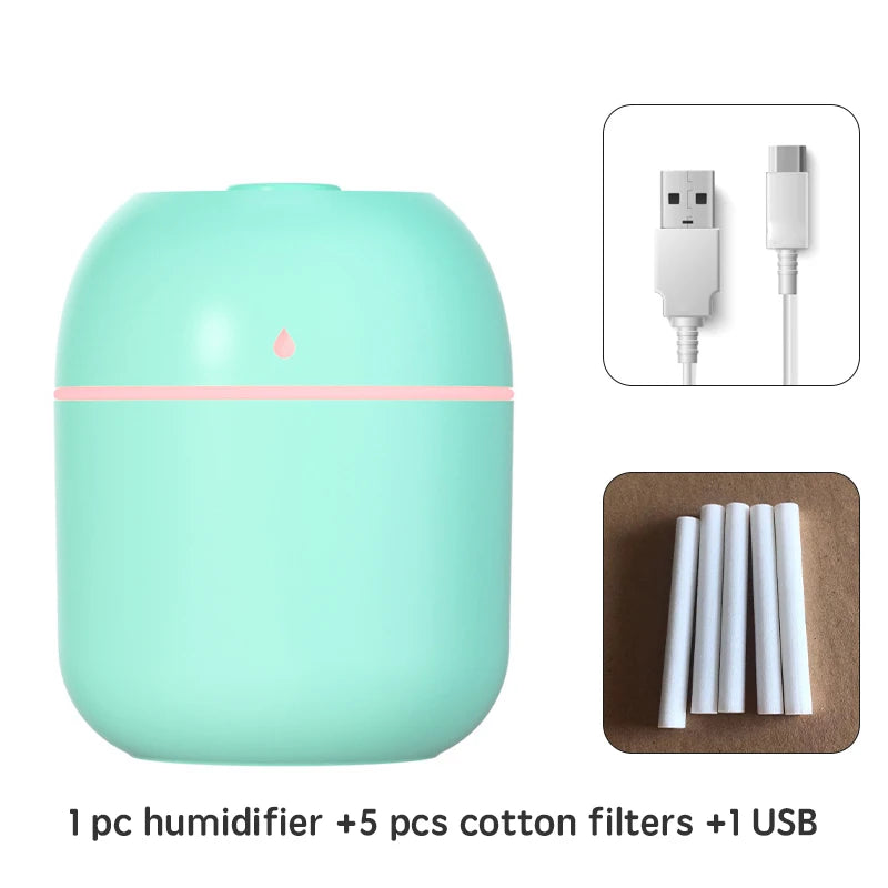 Mini Air Humidifier USB Aroma Diffuser LED Lamp