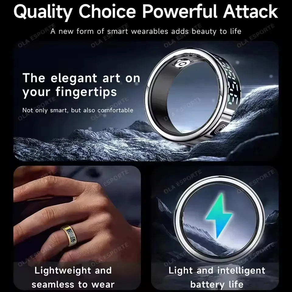 Smart Ring With Display Screen Health Tracker