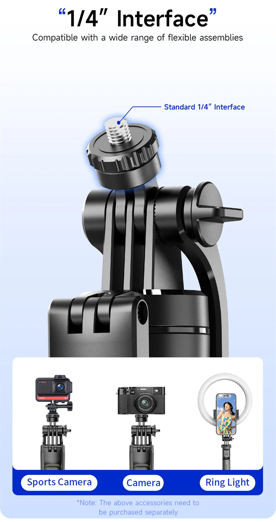 Selfie Stick Tripod 1.7M Bluetooth Remote Fill Light