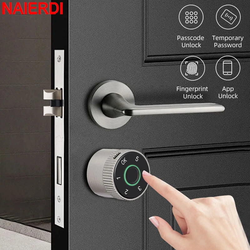 Smart Door Lock Cylinder Tuya Fingerprint Security