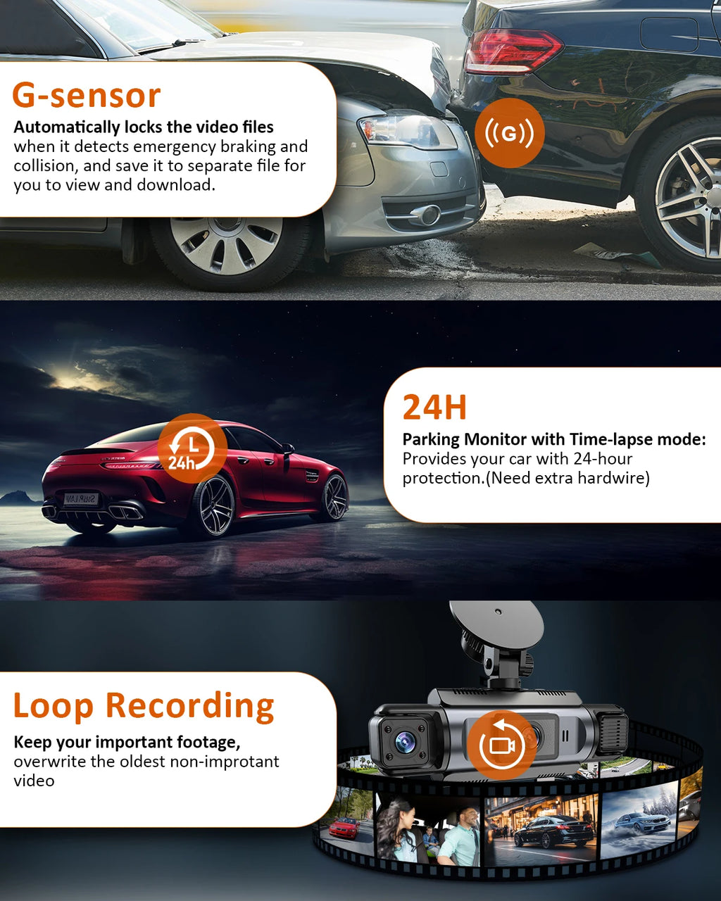4 Channel Dash Cam WiFi FHD 1080P Car DVR Recorder