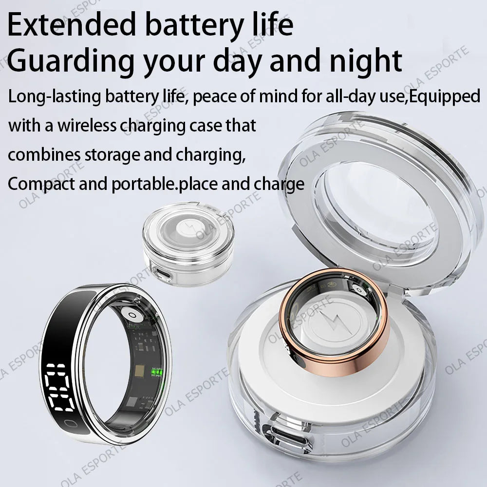 Smart Ring with Display Screen Health Tracker