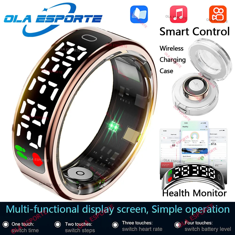 Smart Ring with Display Screen Health Tracker