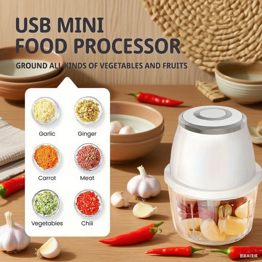 Electric Food Chopper 350ML USB Meat Grinder