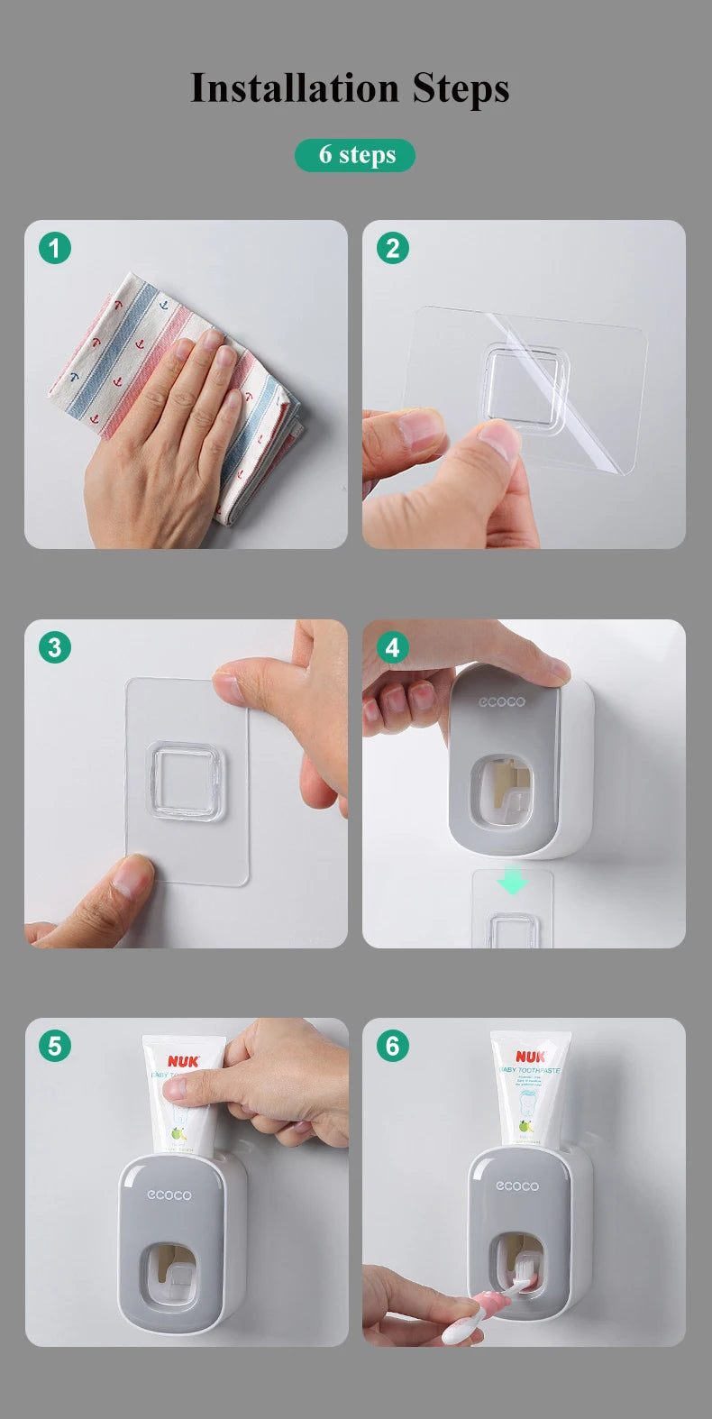 Automatic Toothpaste Dispenser Wall Mounted Holder