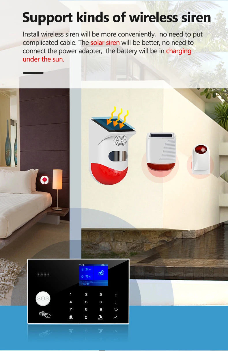 Smart Alarm System WiFi GSM Home Security Kit