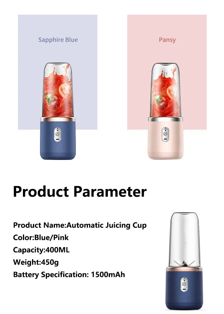 Portable Juicer Blender 400ml USB Smoothie Cup