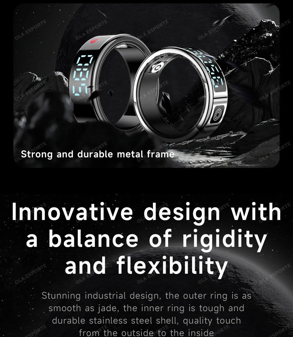 Smart Ring With Display Screen Health Tracker