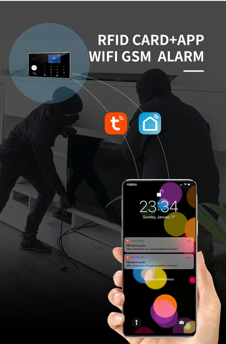 Smart Alarm System WiFi GSM Home Security Kit