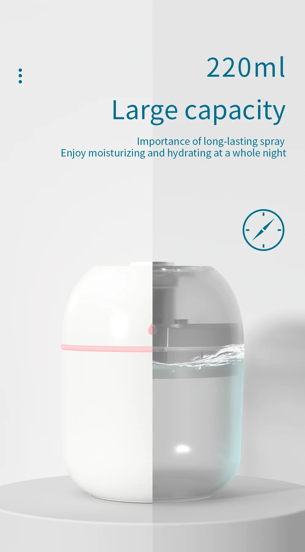 Mini Air Humidifier USB Aroma Diffuser LED Lamp