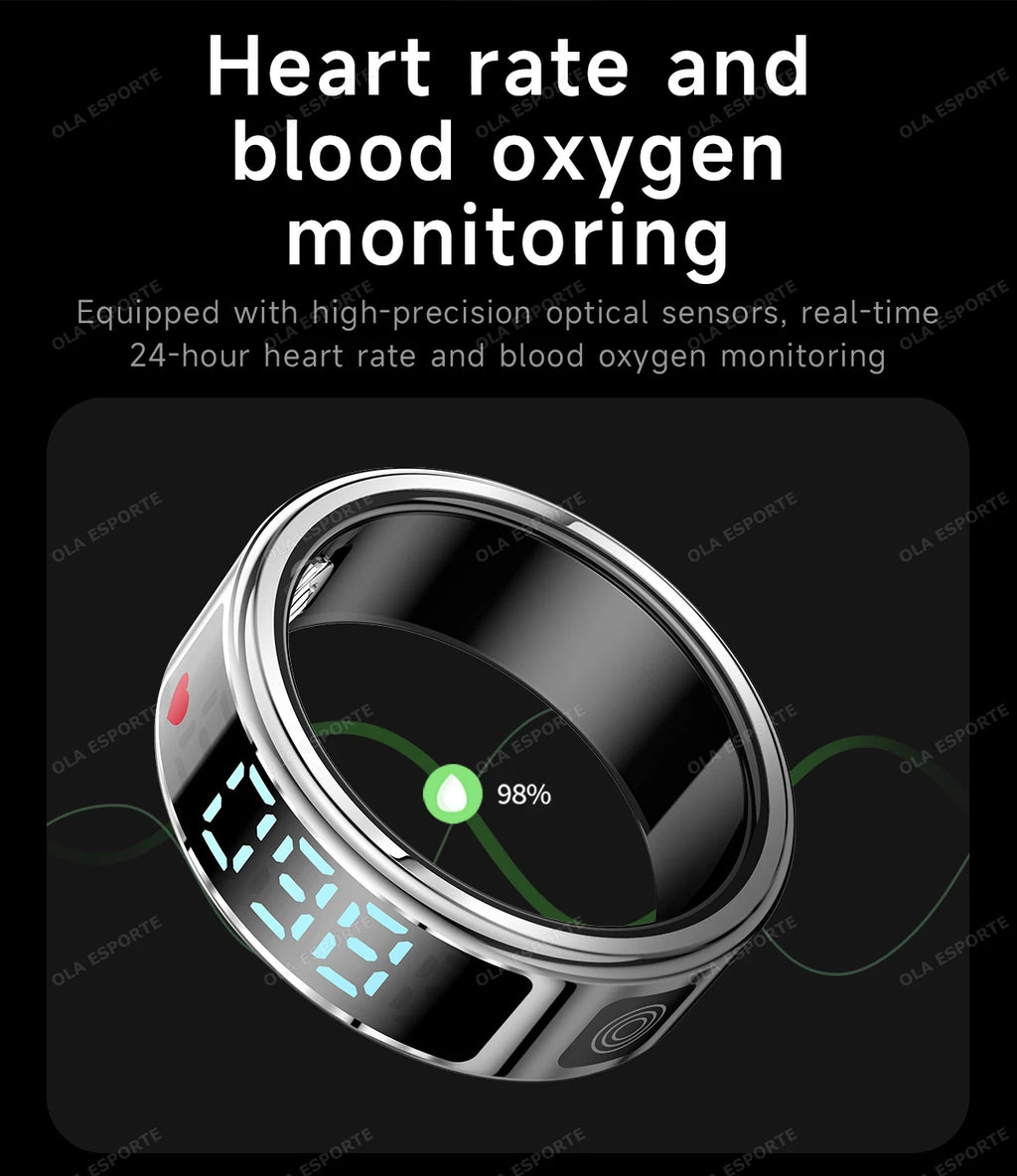 Smart Ring With Display Screen Health Tracker