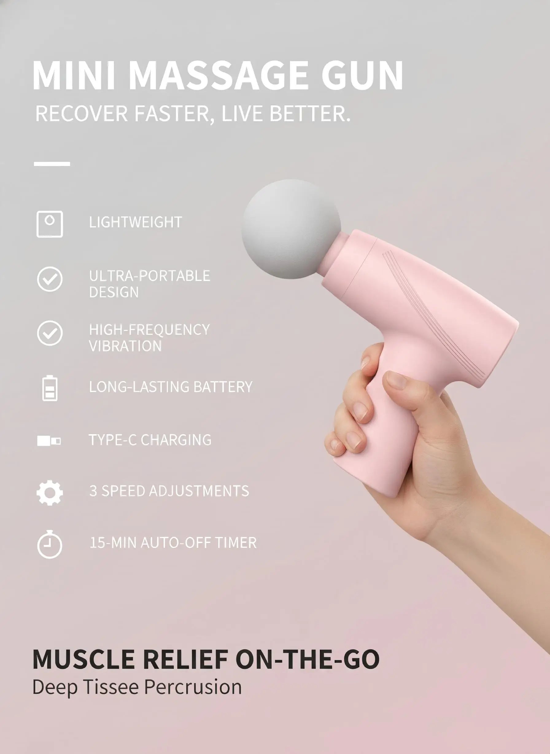 Massage Gun Portable Mini Deep Tissue Muscle Massager